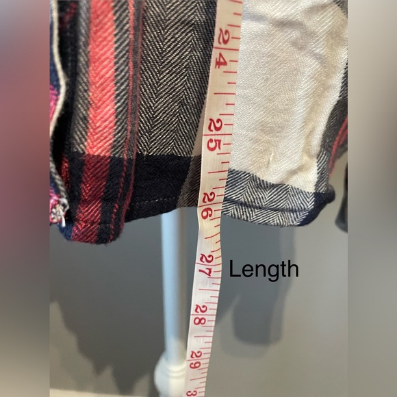 Rails Hunter Plaid Button Down Shirt –White/Indigo/Blush Soft Buttery Rayon - Picture 7 of 11